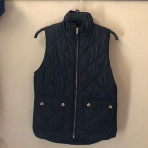 Black Pleated Vest with Gold Accents